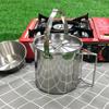 Outdoor Stainless Steel Kettle Folding Camping Hanging Pot Portable Coffee Pot Teapot Picnic Stove 1.2L