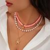 INS Style Reluster Pearl Necklace For Women Irregular Shell Starfish Pendant Collarbone Chain Girls Fashion Jewelry Neck Chain