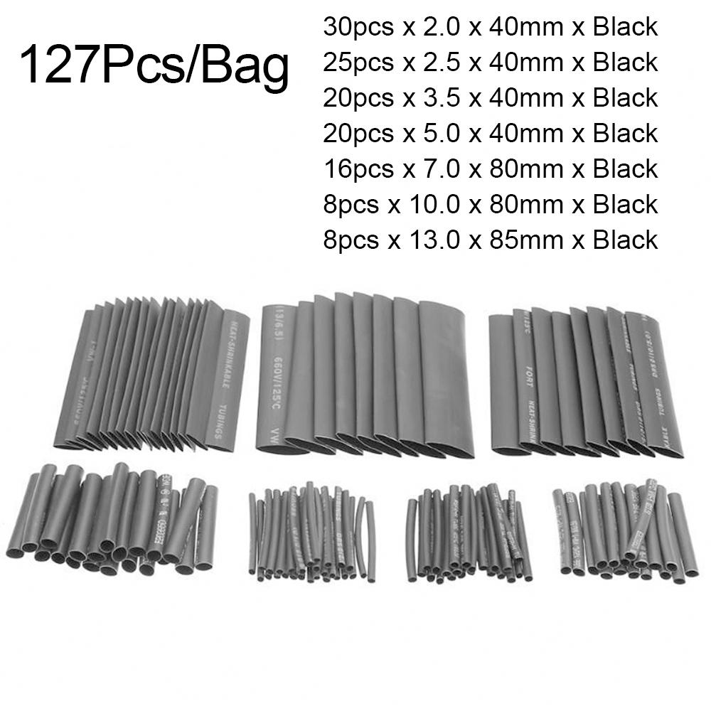 127-750Pcs Heat Shrink Sleeving Tube Assortment Kit Shrinkage Sheath Connection Wire Wrap Cable Waterproof Electrical Insulation