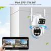 2024 New EU 9MP PTZ Wifi Camera Dual Screen 8X Digital Zoom Human Detection Outdoor Security Protection CCTV Surveillance IP Camera iCSee