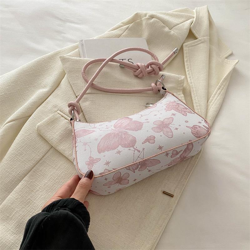 

2024 summer new fashion small square bag niche simple casual messenger bag commuter bag simple fashion bag women Without pendant рожевий