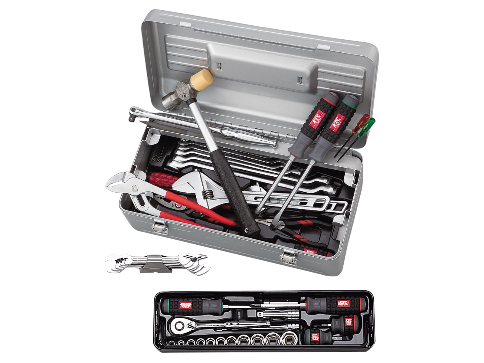 

Набір інструментів Kyoto Machinery Tools металевий кейс SK3482S (KTC) 9,5 кв. [Набір з 48 предметів] Одинарний відкритий срібний