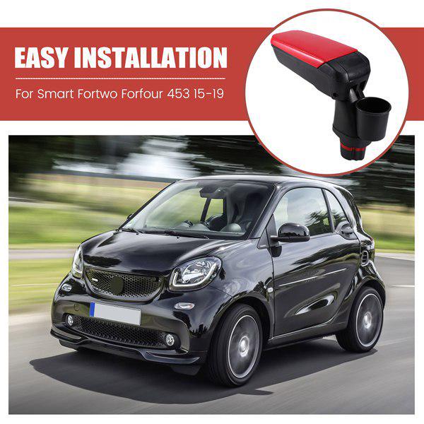 Compatible Armrest for 15-19 Smart Fortwo/Forfour 453 Center Console