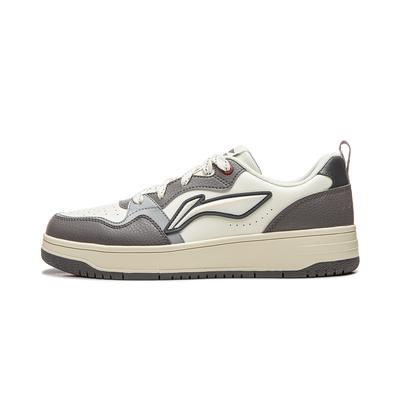 Li Ning Tianji Soft Low-Top Skateboard-Schuhe Herren Weiß Grau AGCW067-1