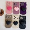 Love Bracket Applies To iPhone16Pro Max Apple 17 Mobile Phone Case 15/14 New Three-dimensional Bear Ears