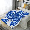 Abstract Blue Pattern Microfiber Flannel Cover Blanket Bedroom Living Room Sofa Soft And Comfortable Home Decoration