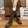 Fashion Thick Heel Women Knee High Boots Fashion Square Toe Shoes Winter Laides Concise Knight Long