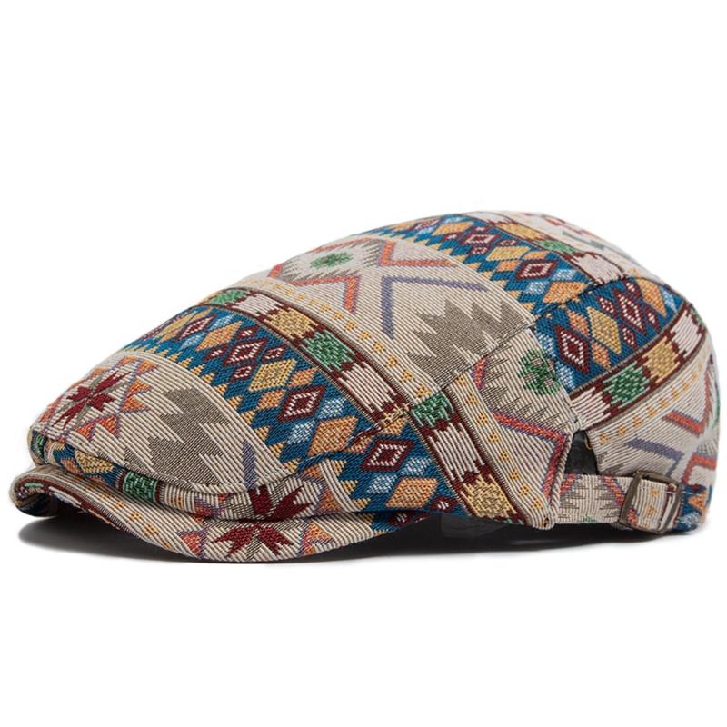 Ethnic Style Beret Hat For Women And Men Soft Polyester Fabric Adjustable Perfect For Daily Wear And Outdoor Activities