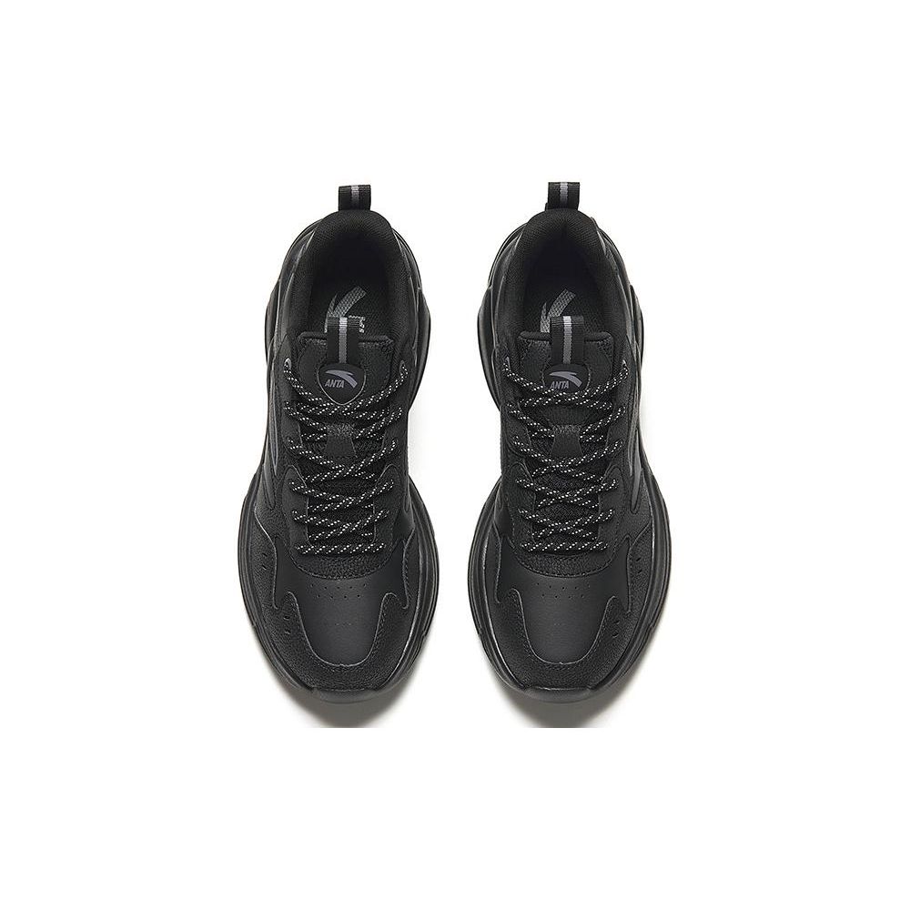 Anta Lifestyle Series Fabric Versatile Durable Low-Top Casual Shoes Men Sneaker Black 912328815-5