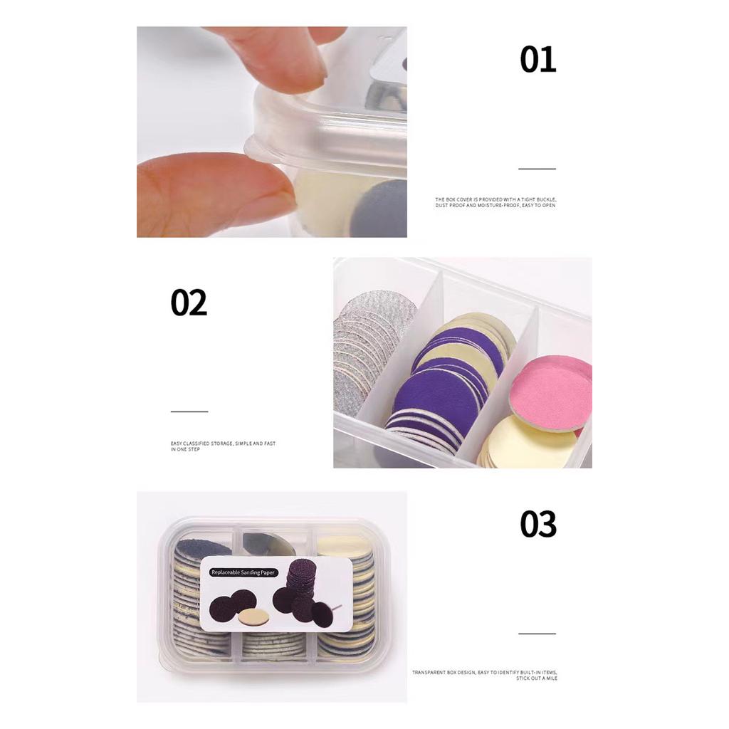Sandpaper Discs with Metal Nail Bit Pedicure Sanding Disc Practical Replaceable Sanding Disc Pads for Electric Foot File