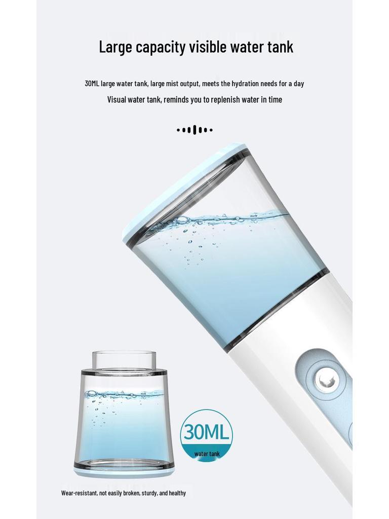Nano Spray Rechargeable Facial Steamer & Humidifier - Double Spray Cold Mist Beauty Device