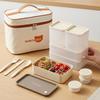 Reusable Plastic Bento Box For Kids Students Camping Picnic Sealed Lunch Box Microwave Heatable Portable Food Storage Container
