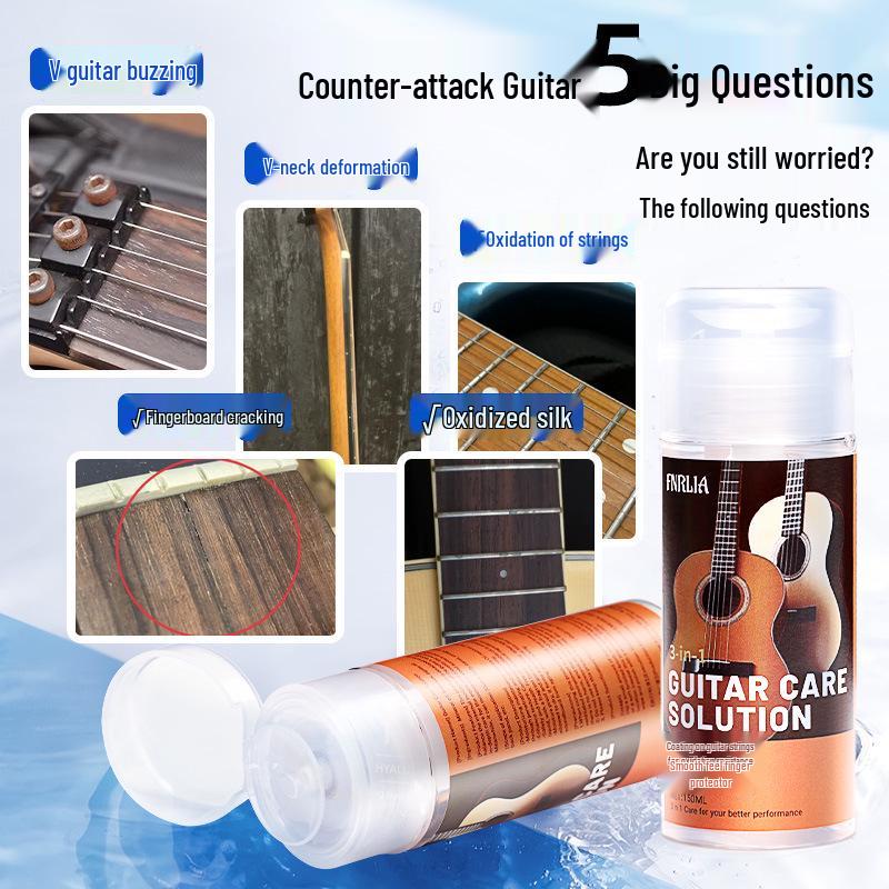 Olio per la cura della chitarra 3 in 1: Liquido per Pulizia e Manutenzione Corde Elettriche in Bachelite, Tastiera, Tastiera