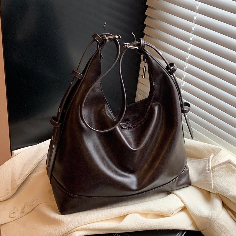 Women's bag, bucket bag, handbag, women's high-end messenger bag, women's commuter women's shoulder bag, messenger soft leather