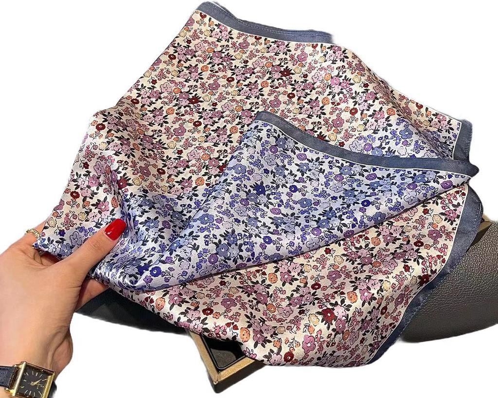 100% Pure Silk Scarf Women Foulard High Quality Square Female Mulberry Fashion Neckerchief Shawl Wraps Hijab Bandana Scarves