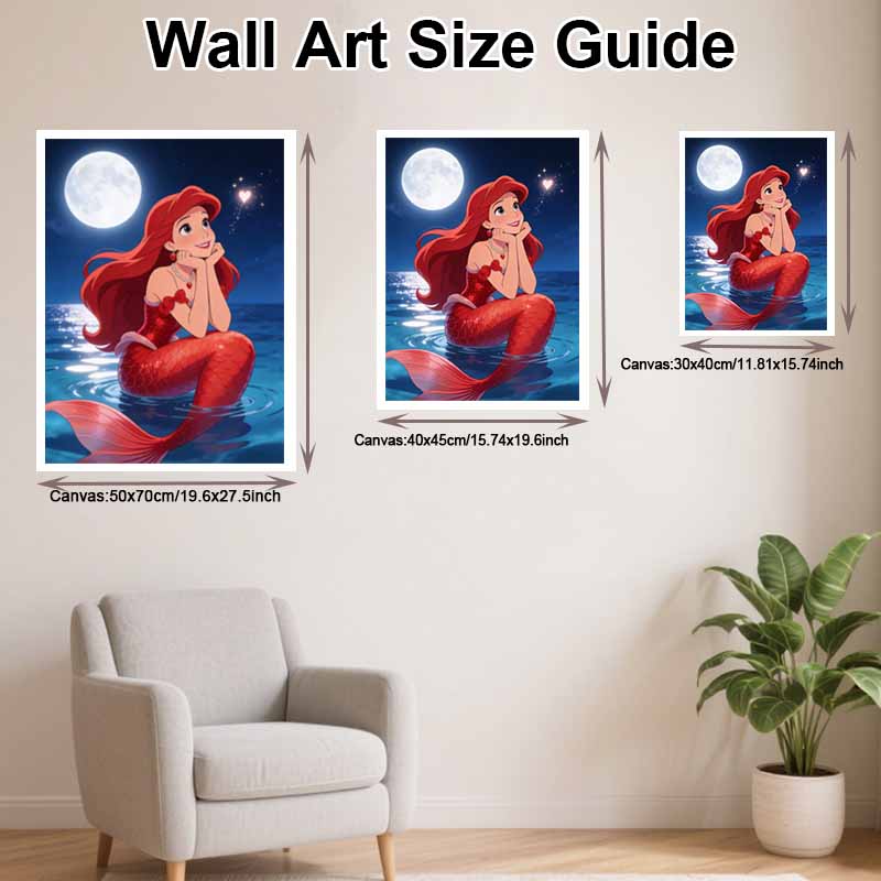 Disney Diamond Painting Kit Classic Mermaid Style Home Decor Craft Perfect Gift Idea Diamond Art