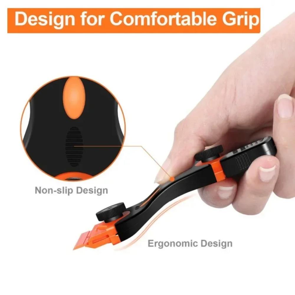 Plastic & Metal Razor Blade Scraper, Window Glass Cleaner, Vinyl Film & Adhesive Remover Tool for Car & Home
