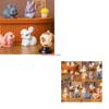 10Pcs Mini Easter Rabbit Figurines Miniature Animal Figures for Cake Toppers and Garden Decoration for Projects HX6C