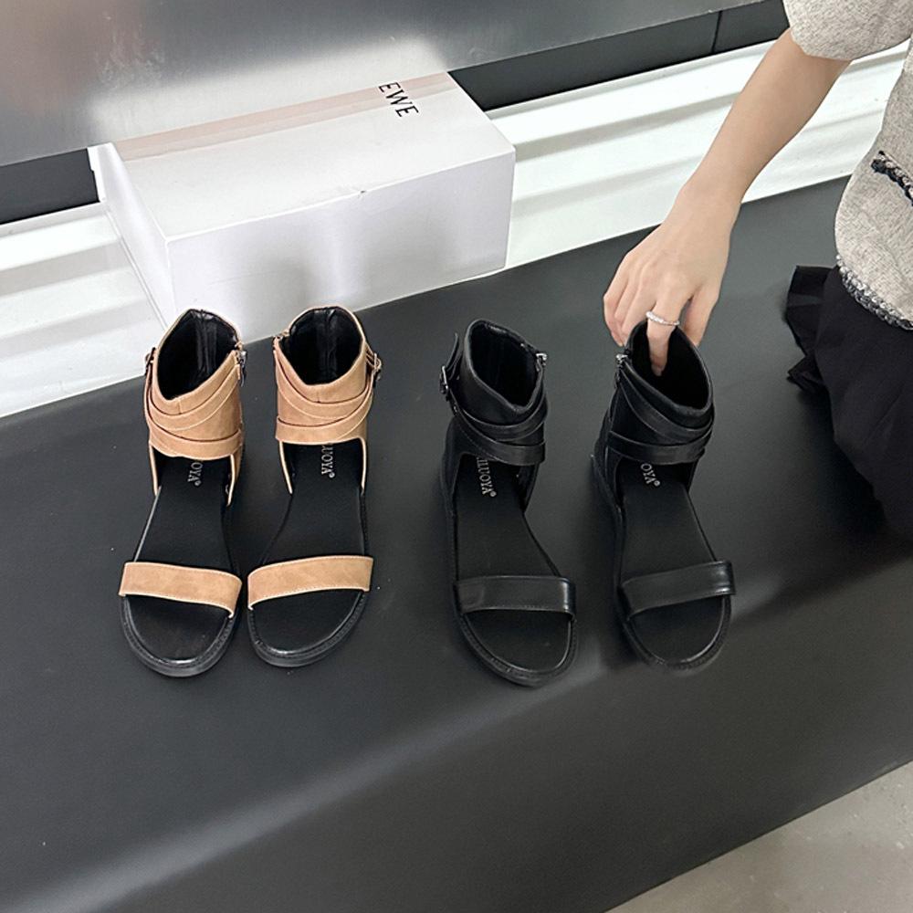 Women's shoes summer breathable sandals 2025 new comfortable versatile soft sole not tired feet flat Roman sandals