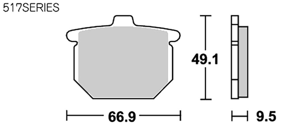 KITACO SBS Brake Pads and Thick 517HF Ceramic Compatible with Part - Affordable, Long-lasting, - - CB250N, CB400N, Hawk, CB750F, CBX1000, etc. -