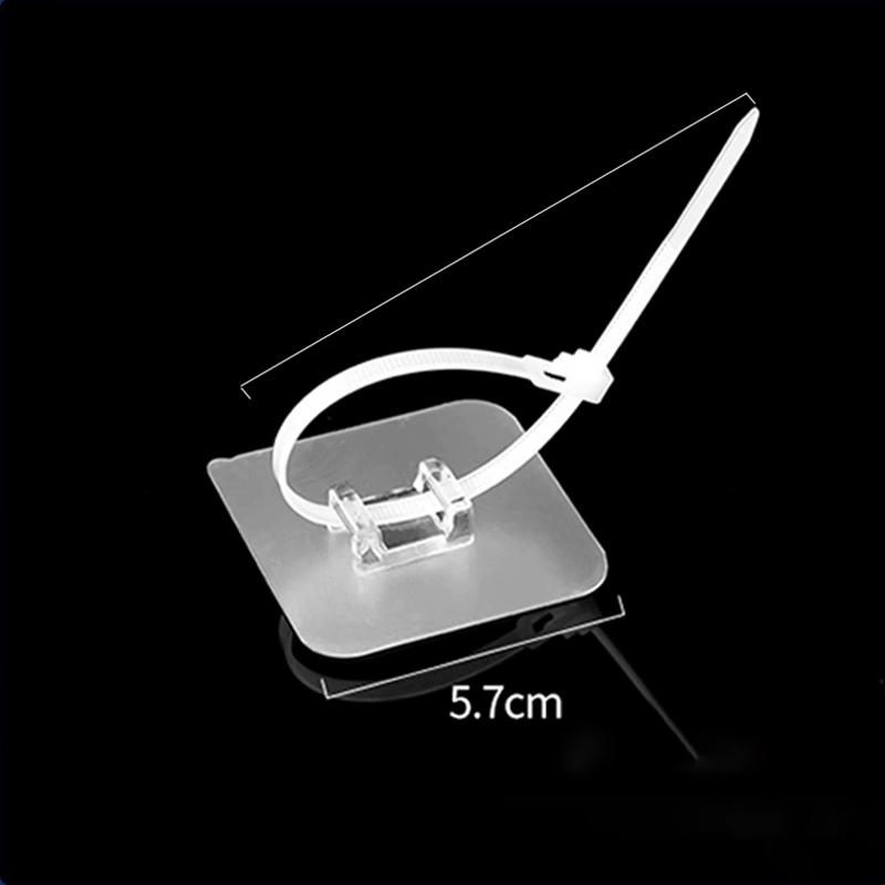 10-50pcs Nylon Self-Adhesive Cable Ties Mount Wire Fasten Organizer Fixers Easy Cable Management System Reusable Durable