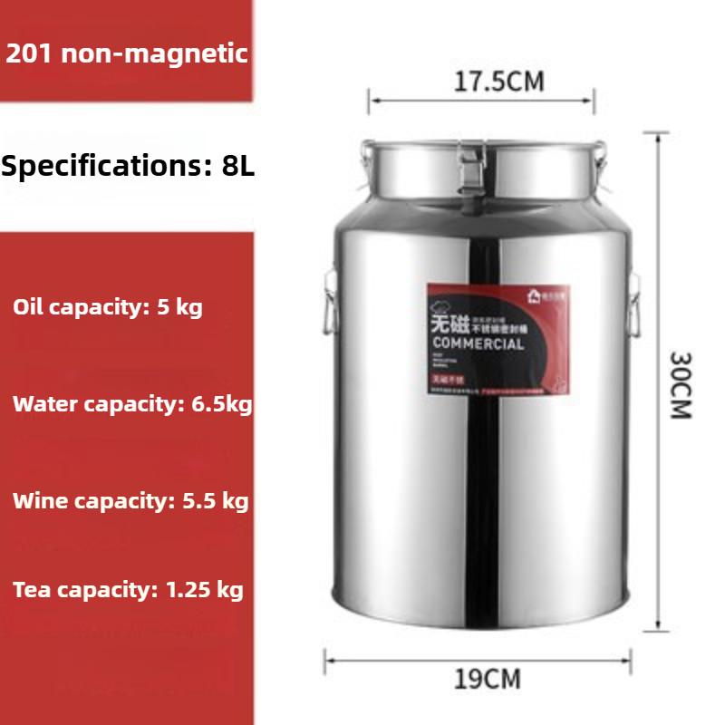 304 Stainless Steel Sealed Jar Food Grade Oil Barrel Milk Tea-leaf Transportation Barrel Wine Drum Sealed Tank