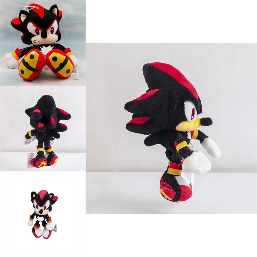 Hochwertige Sonic The Hedgehog Plüschpuppe Shadow Sonic Kuscheltier 10 Zoll Schwarz Geschenk