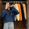 Sweater women's autumn and winter loose outer wear inside student sweet retro lazy wind gentle spring and autumn top