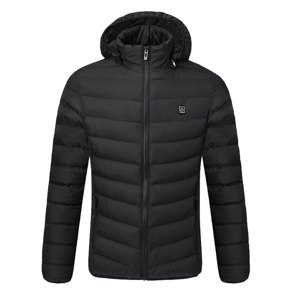 Winter Men's Smart USB Abdominal Back Electric Heating Warm Down Cotton Jacket