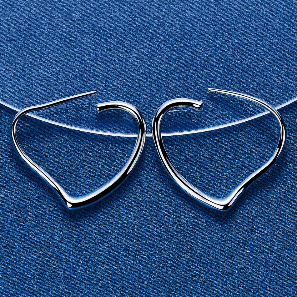 Elegant 925 Sterling Silver 30mm Exquisite Heart-Shaped Earrings for Women, Fashionable Wedding Gift Jewelry