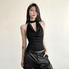 Gilet sottile da donna con scollo all'americana, tinta unita, semplice, casual, tutto abbinato, fresco, sicuro di sé, sexy, bello, da strada, estivo