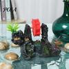 Moss Rock Aquarium Decor Spinning Waterwheel, Fish Tank Ornament, Mini Rockery Mountain Waterwheel Air Bubbler, Resin Ornament Aerating Action Hideout