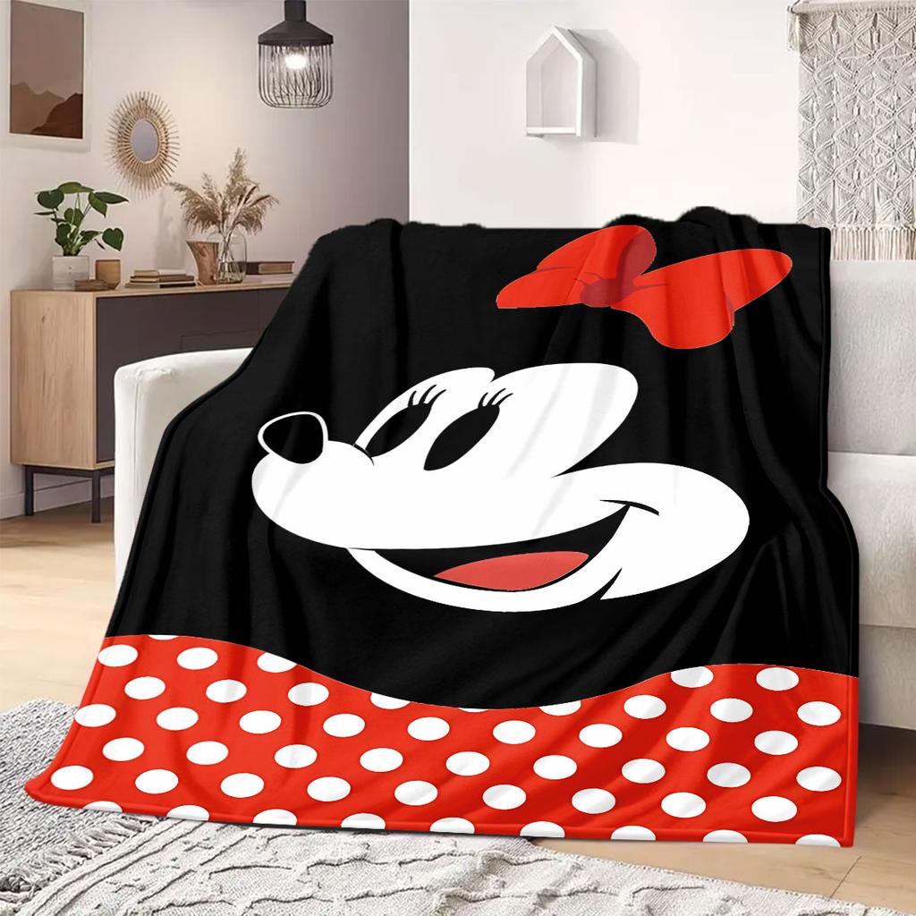 Mickey Cartoon Print Flannel Blanket for Travel Picnics Bedrooms Sofas Beds Chairs Home Decor Various Sizes Available New