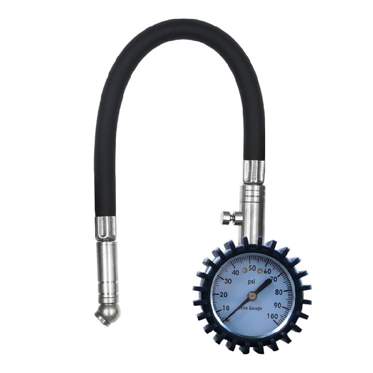 

Motorcycle Tire Pressure Gauge 0-100 PSI Tire Gauge with Flexible Hose for Car 1