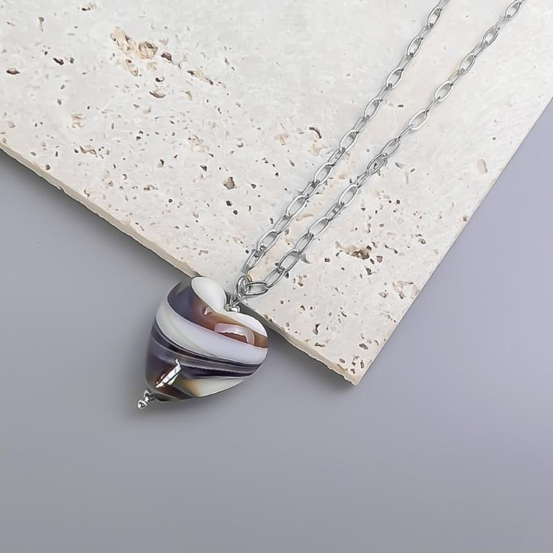 Delicate Glass Pendant Charm Choker Necklace Elegant Collar Chain Fashionable Neckwear Gift Jewelry for Girls Lady