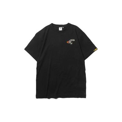 Puma X Randomevent Kollaboratives Logo Print Kurzarm T-Shirt Herren Oberteile Schwarz 59666501