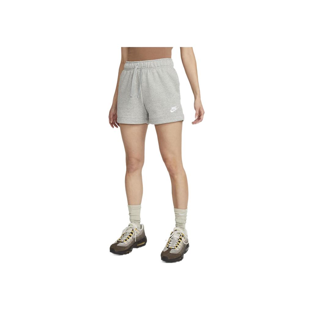 Nike Embroidered Logo Fleece-Lined Sports Shorts Women Bottoms Grey DQ5803-063