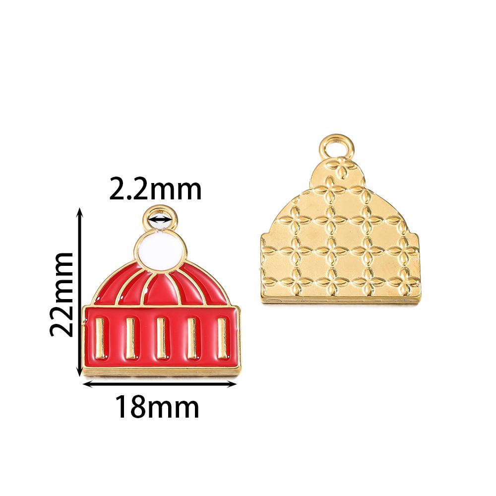 1pcs Stainless Steel Christmas Charms Gold Color Santa Claus Christmas Tree Enamel Pendants For DIY Earrings Necklaces Making