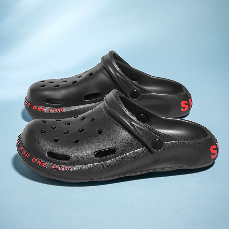 Hole Shoes Men'S Cool Slippers Non-Slip Soft Sole Couple Beach Shoes Casual Sandals Outdoor Slippers Men'S Outer Wear