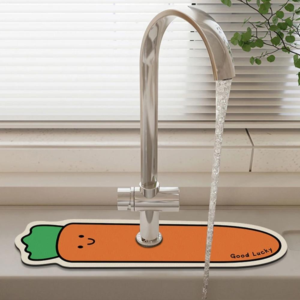 

Kawaii Drain Pad Cartoon Faucet Splash Guard Bath Mat Faucet Mat Bathroom M-carrot