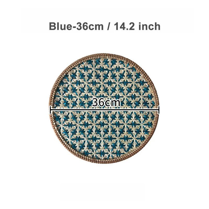 Nordic Rattan Decorative Tray Natural Wicker Handwoven Home Decor Rattan Insulation Mat Southeast Asian Ethnic Wall Decoration