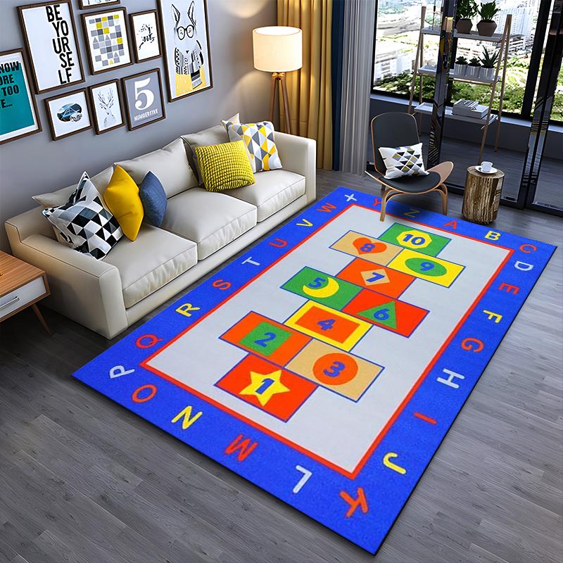 

Educational Hopscotch Carpet with Numbers, Alphabet Border for Kids Room Suitable for use as an anti-slip for living room bedroom sofas 40x60cm( 15x23in )