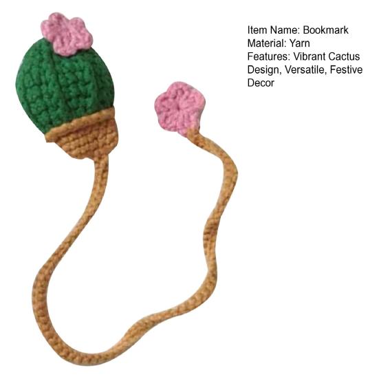 Crochet Cactus Bookmark Hand-crocheted Knitting Bookmark Office Decoration Vibrant Color Party Favors