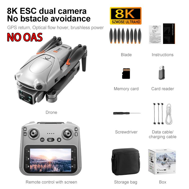 2025 NEW S119 GPS Drone Professional 8K Aerial Avoiding Obstacle With Large Screen Remote Control Folding Brushless Drone Toys