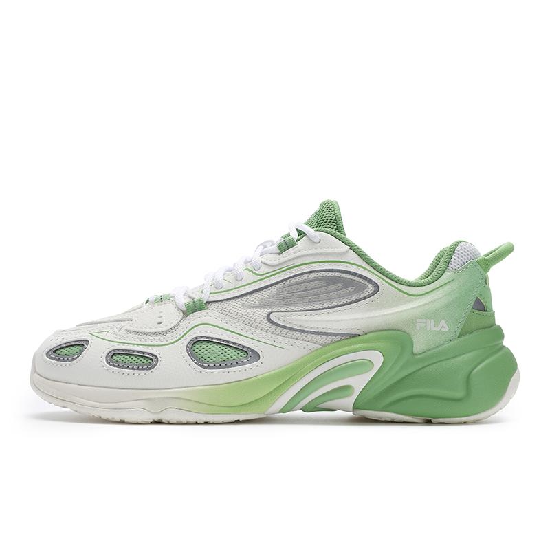 FILA Blur 2025 Fashion Versatile Color Block Durable Breathable Supportive Running Shoes Women sneaker Off-White Tooth-Green F12W532120FWB
