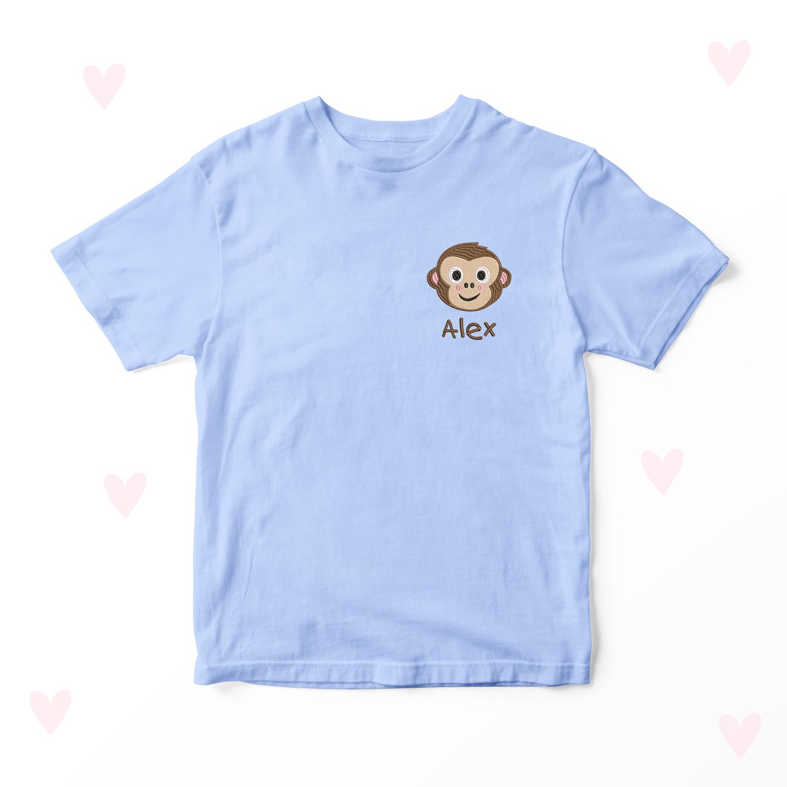 Personalized Monkey Kids T-shirt: Embroidered Children s Clothing 100