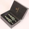 Touchstone Indian Bollywood Glamorous Handmade Contemporary Designer Jewelry Long Chandelier Earrings Rhinestone Crystal Gold Silver Tone Turquoise