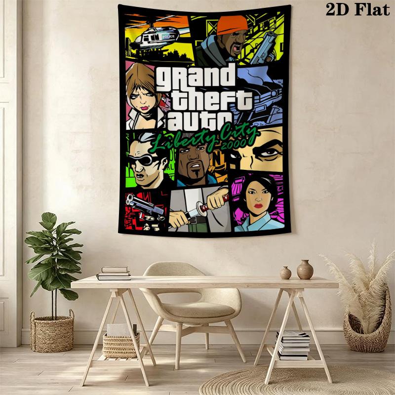 GTA Pattern Home Decor Tapestry, Wall Hanging, Decorative RV Wall Cloth.MGT0918544