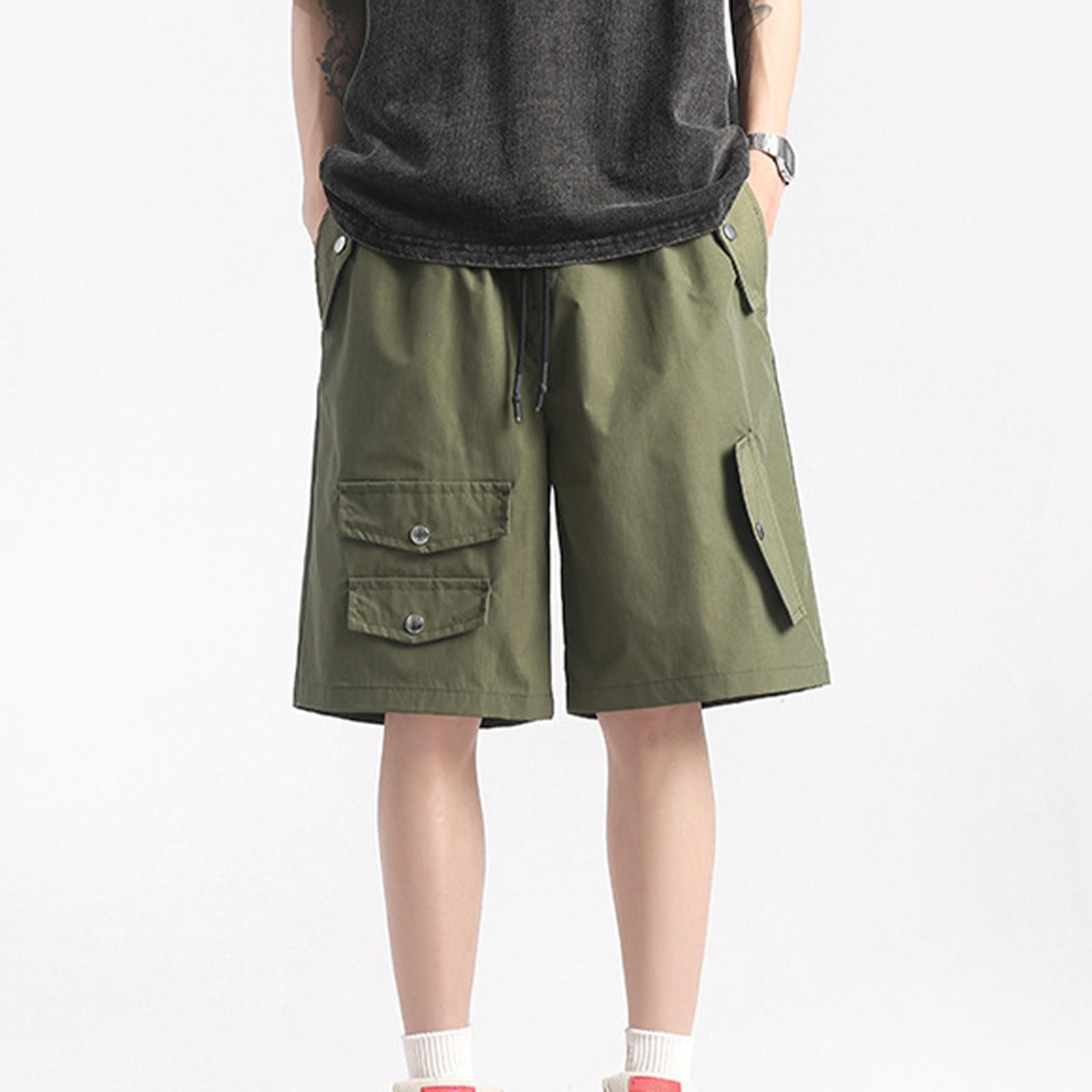 

Рабочие шорты Новые летние брюки длиной пять четвертей Мужские повседневные брюки Функциональные брюки L зелёный