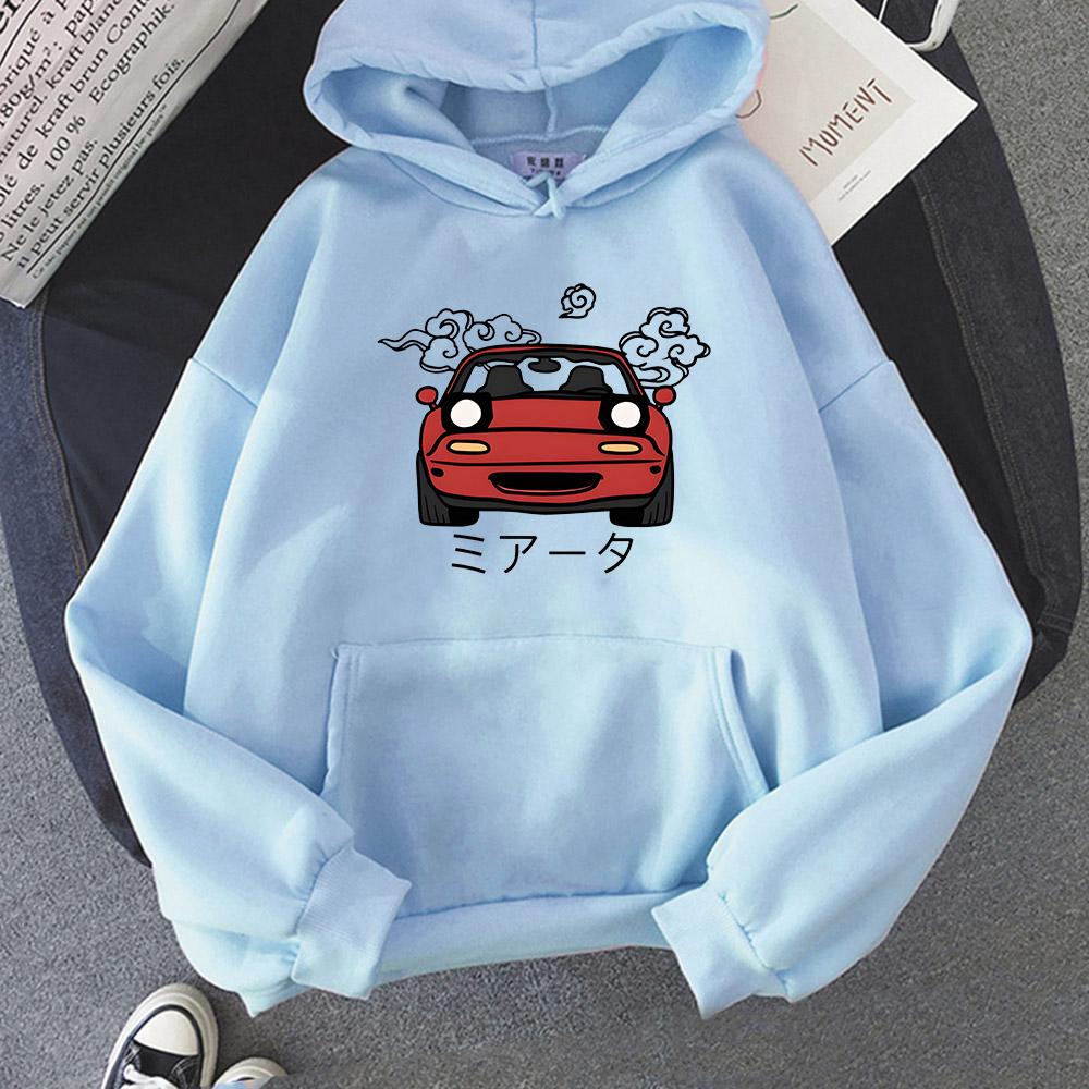 Anime Hoodie JDM Japanese Automotive Printed Hoody Women Crewneck Sweatshirts Men Long Sleeve Pullover Tops
